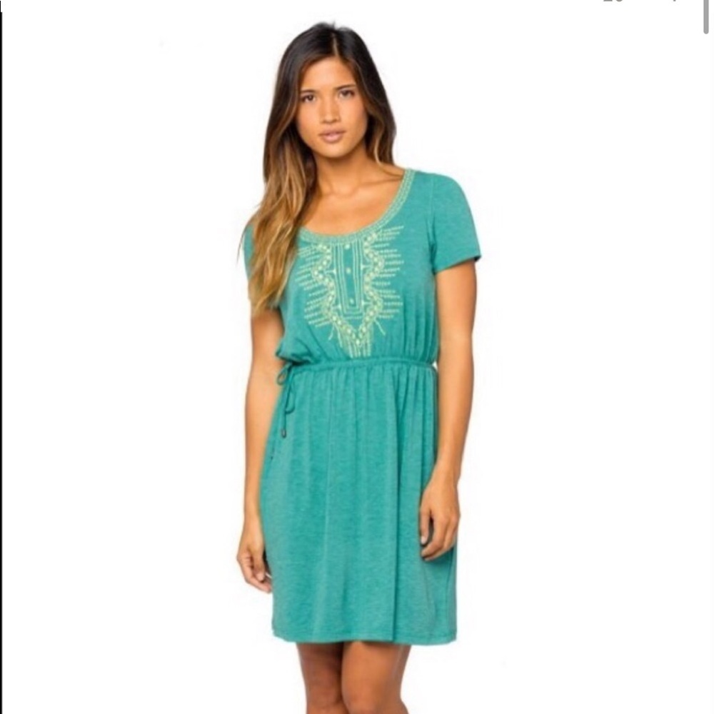 New Without Tags PrAna Bess Front Emroidered Dress in Dynasty Green Size Large